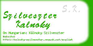 szilveszter kalnoky business card