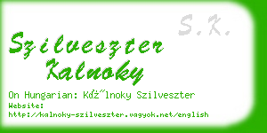 szilveszter kalnoky business card